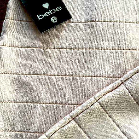 Bebe Luxe Bandage Criss Cross Bodycon Dress Blush Pink Small NWT - Picture 9 of 11